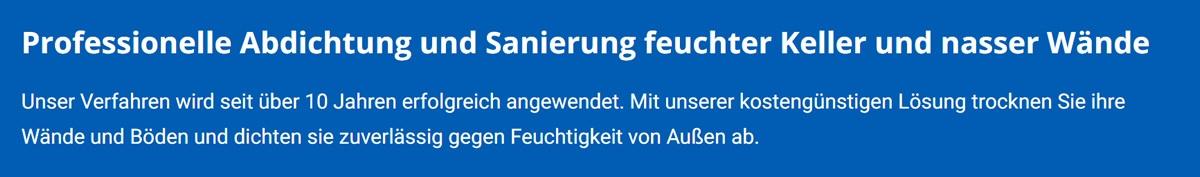 Abdichtung Keller